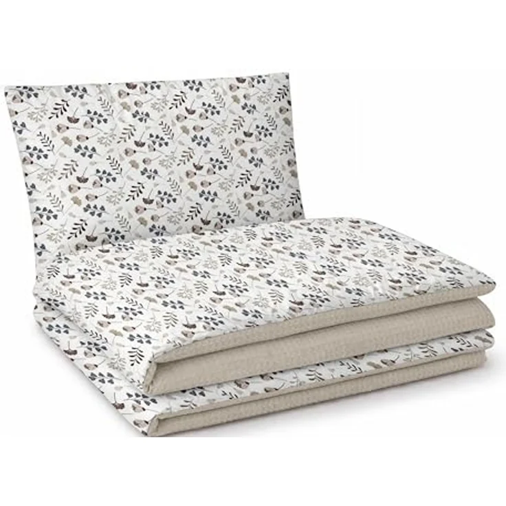 Babynest Nestchen Baby Set für Neugeborene – 5-teilig – Kuschelnest aus 100% Baumwolle & Waffelpique – Babykokon tragbar – für Babybett, Kinderbett & Kinderwagen – OEKO-TEX - Zweige und Sand – Bild 6