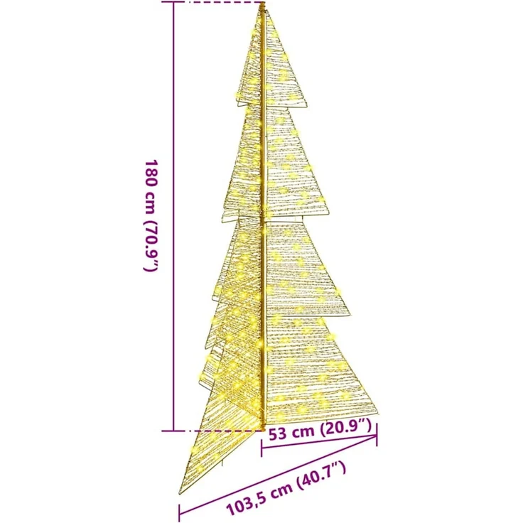 vidaXL Weihnachtsbaum Warmes Weiß 180 cm PET 240 LEDs 42019219 – Bild 10