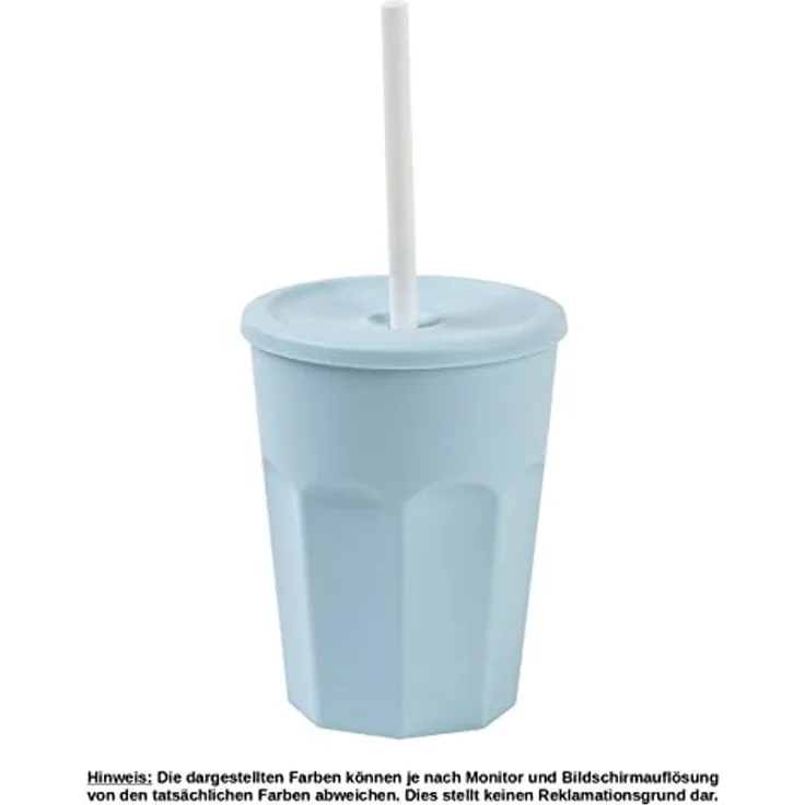 Engelland Becher Wiederverwendbare Plastikbecher mit Deckel und Strohhalm, 0,25 Liter, 10-tlg, Kunststoff, BPA-frei, spülmaschinengeeignet, lebensmittelecht, Temperaturbeständig – Bild 2