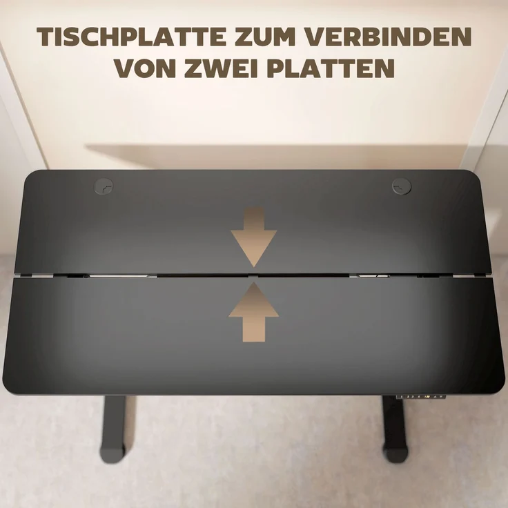 Vinsetto Schreibtisch, Spanplatte, Stahl, Schwarz, 140L x 70B x 72-116H cm – Bild 9