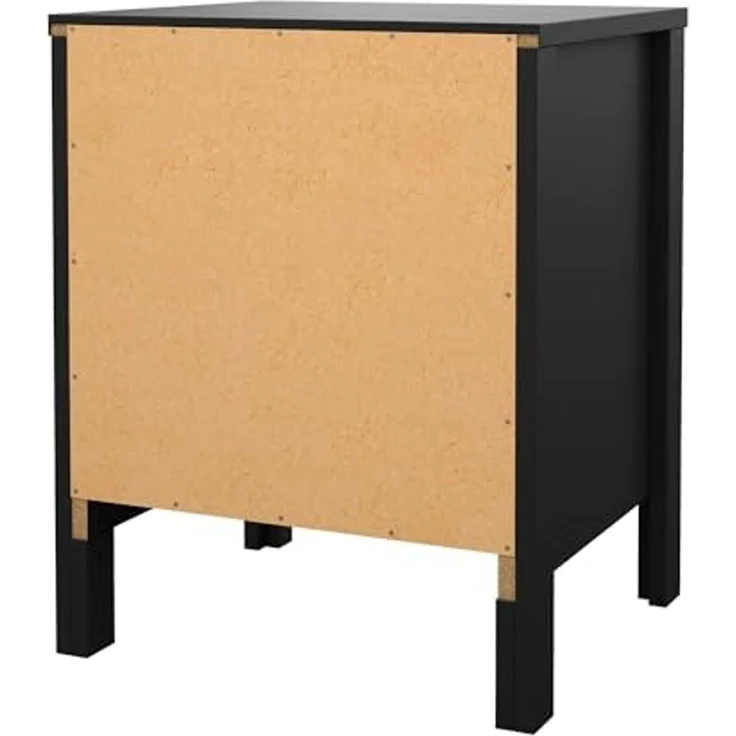 Dmora - Nachttisch Janette, Niedrige Kommode, Tisch, Multifunktionaler Nachttisch, 44x38 h54 cm, Schwarz – Bild 7
