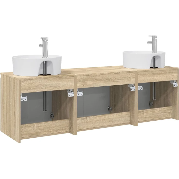 vidaXL Badezimmerschrank-Set 3 stk. Sonoma-Eiche 161,5 x 44,5 x 82 cm 3405669 – Bild 7