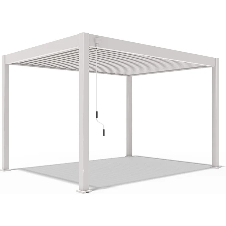 Weide Deluxe Pergola Voll-Aluminium 3x4m mit Lamellendach freistehend Ivory Sand – Bild 1