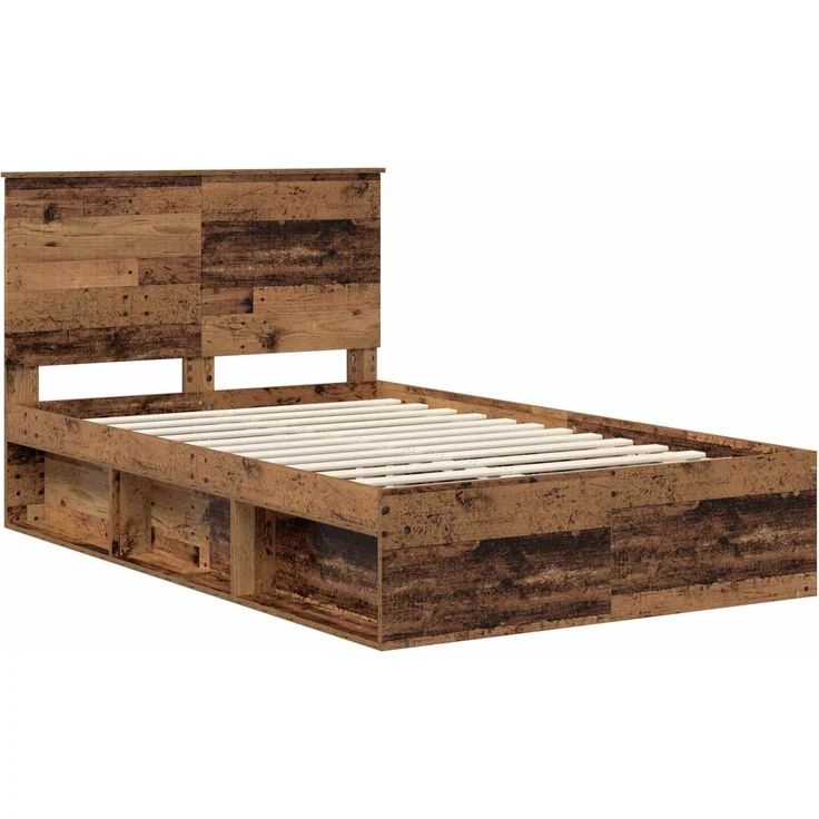 vidaXL Bettrahmen Altholz 120 x 200 cm Massives Kiefernholz 3411035 – Bild 3