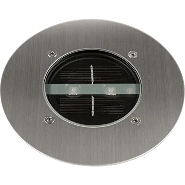 Solar LED Bodeneinbaustrahler CARLO für Außen, Edelstahl rund Ø14cm IP67 – Bild 3