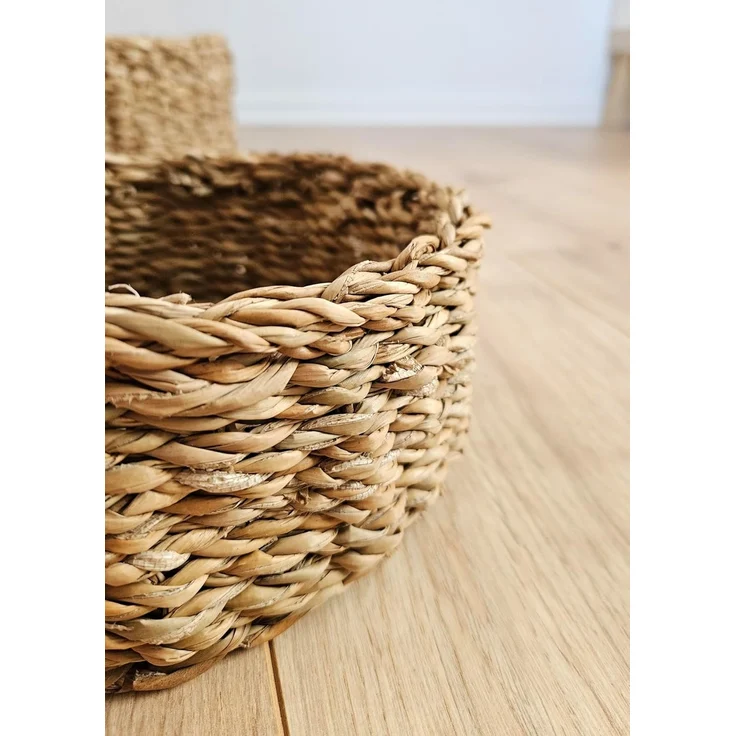 Meinposten Aufbewahrungskorb 3 Körbe runder Korb Seegras Aufbewahrungskorb Dekokorb natur braun (Sie erhalten drei Stück), Natürliche Materialien, Nachwachsender Rohstoff – Bild 5