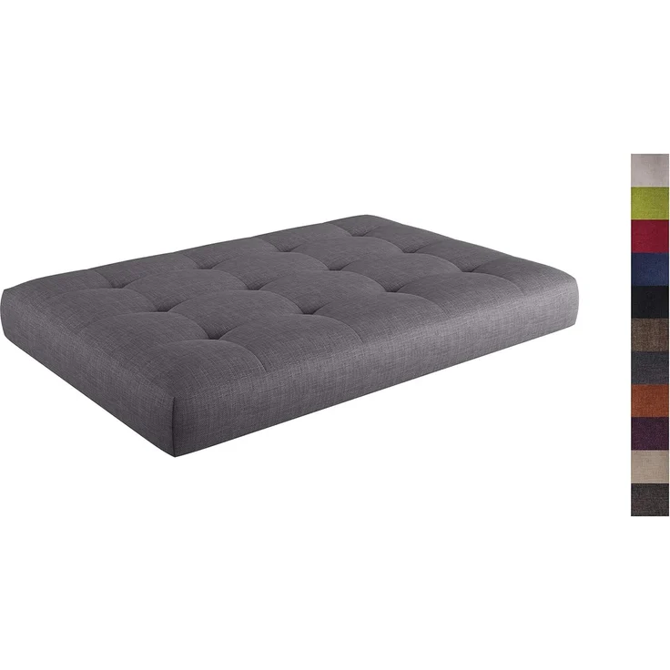sunnypillow Palettenkissen Palettenauflage Palettenpolster Palettensofa Sitzkissen Rückenlehne gesteppt Sitzkissen 120 x 80 x 15 cm Silver