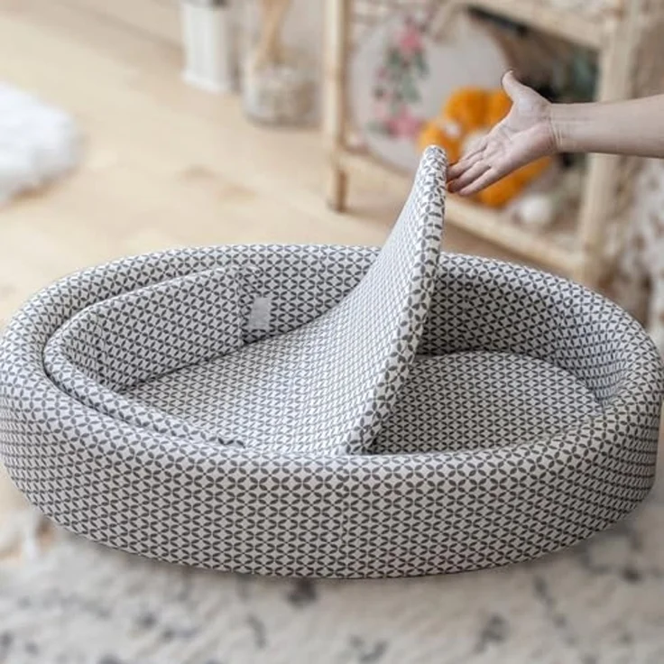 Babyjem Babynest Schlafunterlage für Neugeborene mit verstellbarer Größe Lagerungskissen, Grau – Bild 5