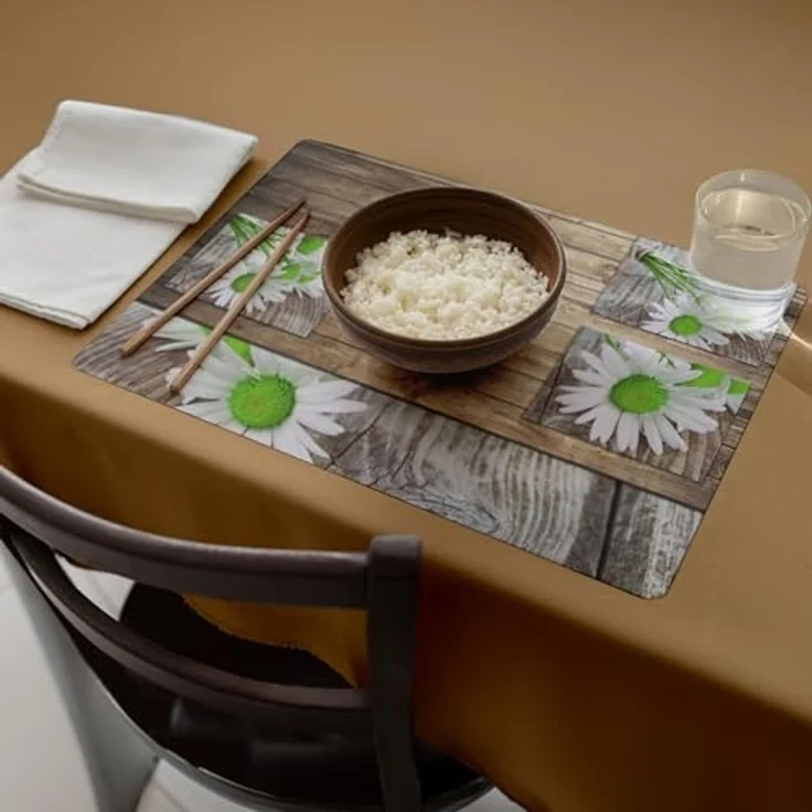 matches21 HOME & HOBBY Platzset Tischset Margeriten. Blumen Tischunterlage Tischdeko, (12-St), modernes Esstisch Platzdeckchen als abwaschbarer Tischuntersetzer – Bild 7