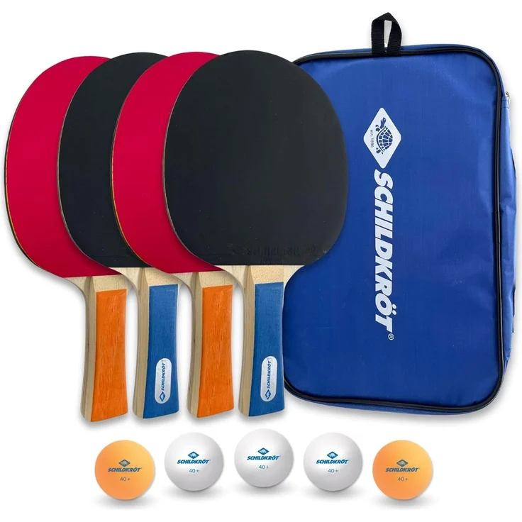 Donic-Schildkröt Tischtennis-Set Hobby, für 4 Spieler (4 Schläger, 5 Bälle, in Tragetasche, gute Freizeitqualität), 788603 – Bild 1