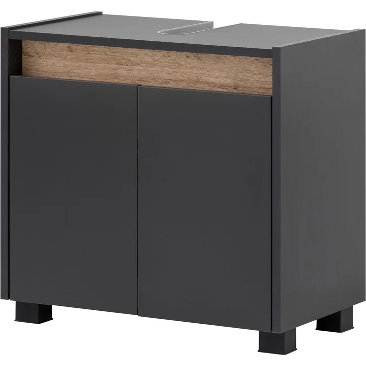 Schildmeyer Waschbeckenunterschrank 146318 Cosmo, 57 x 54,5 x 33 cm (BxHxT), anthrazit