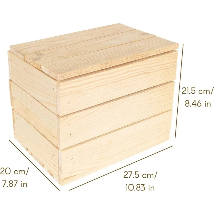 Creative Deco Aufbewahrungsbox Holztruhe Holzkiste mit Deckel Spielzeugkiste Holzbox, mit Scharnieren – Bild 2