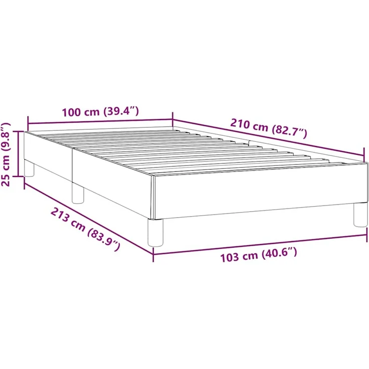 vidaXL Boxspringbett ohne Matratze Dunkelgrün 100x210 cm Samt 3315816 – Bild 10