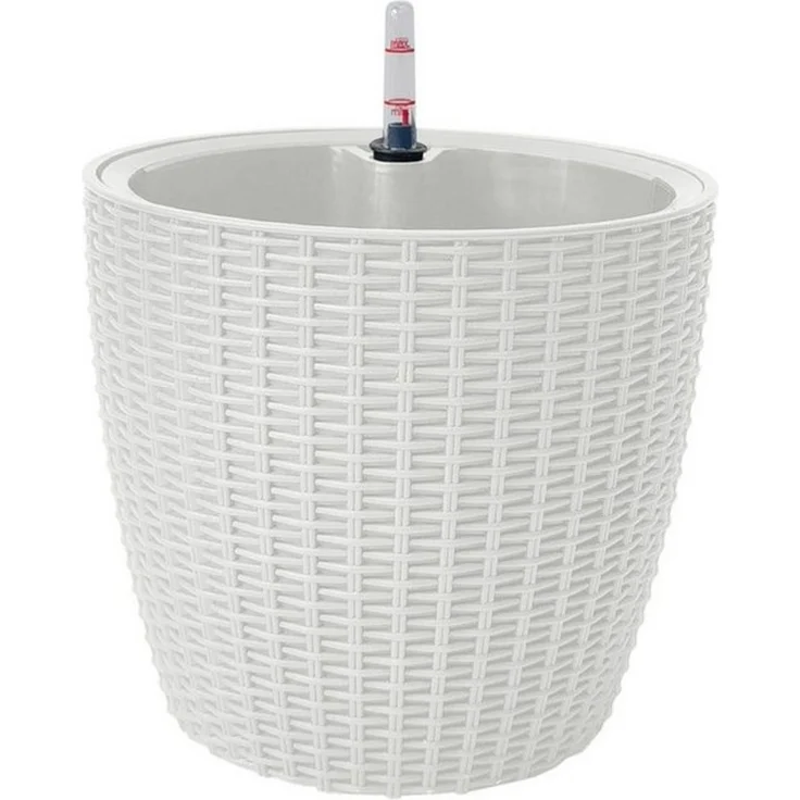 HTI-Living Blumentopf Blumentopf Nessa Hydro 27,5 cm Weiß (Stück, 1 St, 1 Übertopf), mit Wasserspeicher und Wasserstandsanzeiger – Bild 1