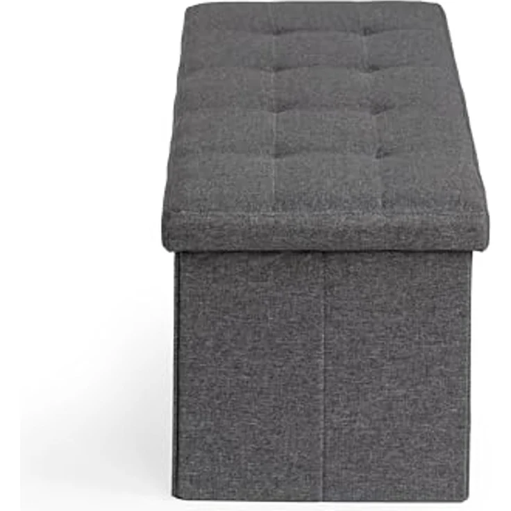 FurnitureR Bank für Kinderzimmer, Ottomane, Stauraum für Kinderspielzeug, Aufbewahrungstruhe innen mit abnehmbarem Fach, Grau, 110 x 38 x 38 cm – Bild 4