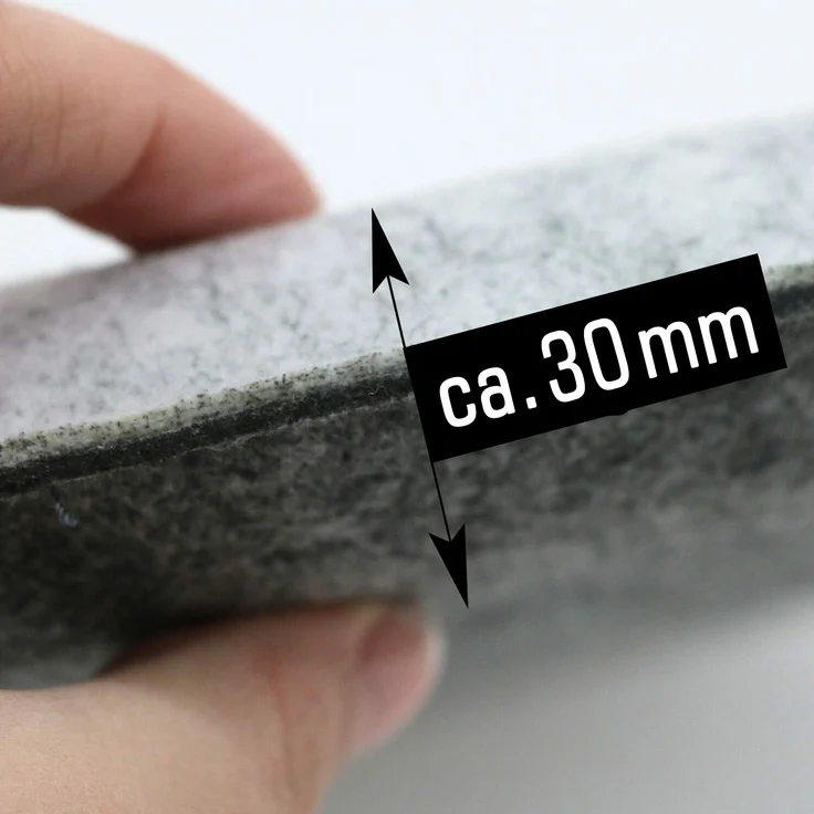 Weiches Filz Sitzkissen zum Wenden Grau Ø35x3cm – Bild 3
