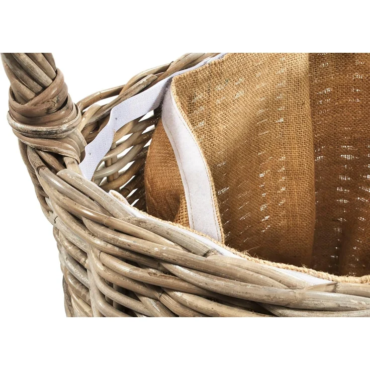 Kobolo Kaminholzkorb Kaminholzwagen Wagen mit Rollen - Rattan kubu grey – Bild 5