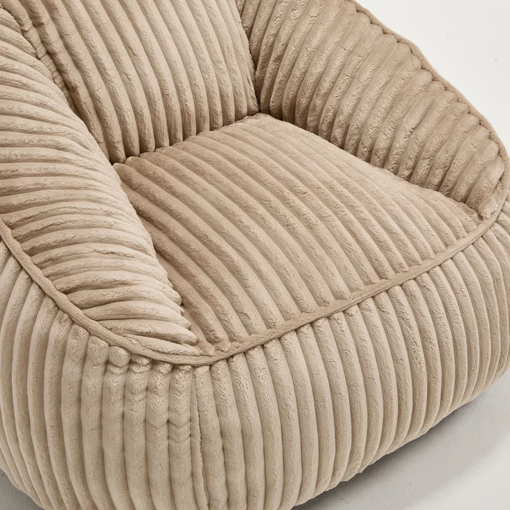 Sitzsack aus Cord, Camel/Braun, weich gefüllt, 1 Stück,73x98x92 cm – Bild 7