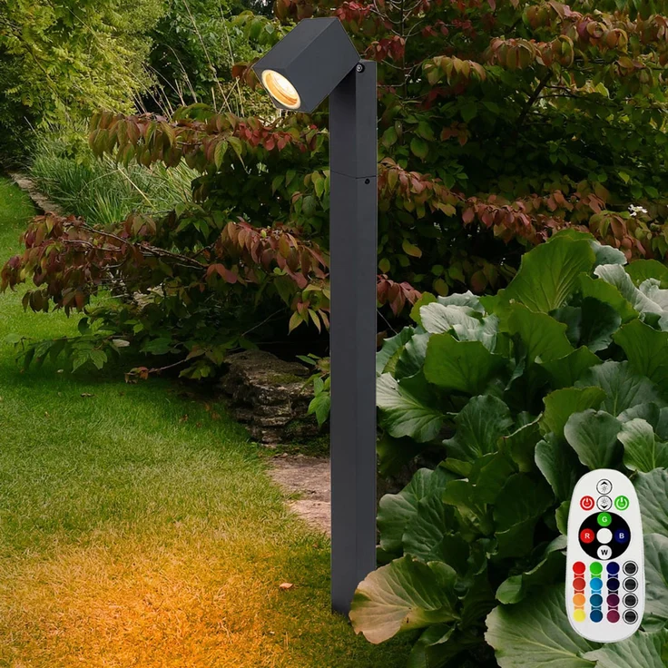 RGB LED Stehleuchte, anthrazit, Glas, Spot beweglich, H 80 cm – Bild 3
