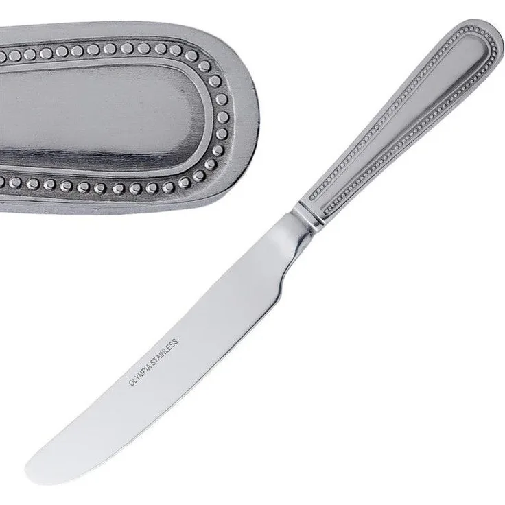 Olympia Bead Menümesser, 12 Stück, 22,5cm, Edelstahl 18-0