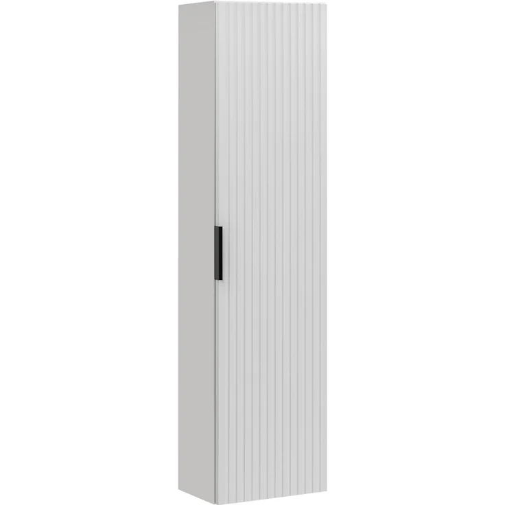 Hochschrank Badschrank 1-türig ADELAIDE-56-WHITE in matt weiß, gerillte Front, B/H/T: 35/140/25 cm – Bild 7