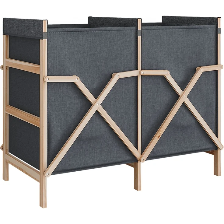 Badschrank für Wäsche Bruno Grau 80 x 64 cm mit 2 Fächern Vicco – Bild 1