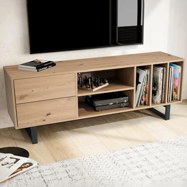 Livetastic Lowboard, Eiche, Holzwerkstoff, 2 Schubladen, 150x55x40 cm, stehend für Wohnzimmer – Bild 2