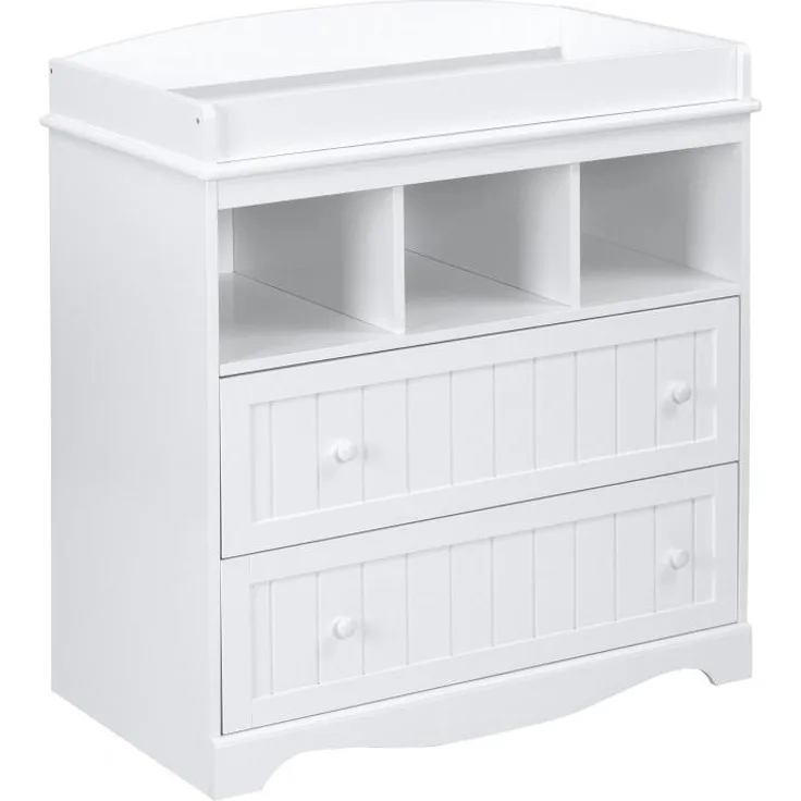 Infantastic® Wickelkommode - inkl. 2 großen Schubladen und 3 Fächer, LxBxH 93,5x50x88 cm, Weiß - Wickelschrank, Wickeltisch Aufsatz, Wickelaufsatz, Baby Möbel Kommode, Wickelregal Organizer