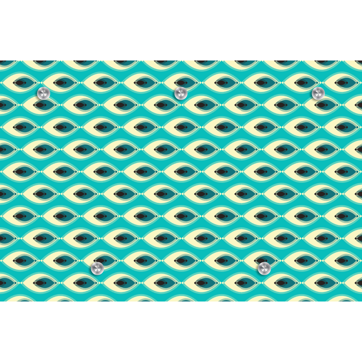 Queence Garderobe - "Pattern 1" Druck auf hochwertigem Arcylglas inkl. Edelstahlhaken und Aufhängung, Format: