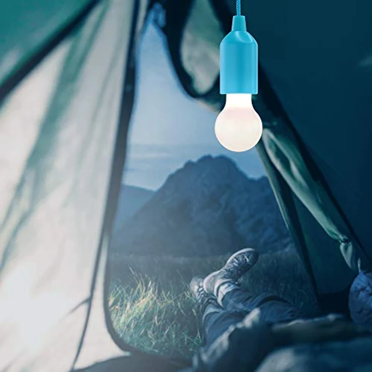 Ansmann HyCell Pull Light, tragbare blaue LED Lampe mit Zugschalter und AAA Batterien, ideal für Garten, Zelt und Party-Dekoration – Bild 2