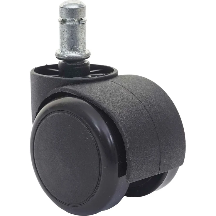 5er-Set Hartbodenrollen HWC-H86, Bürostuhl-Rollen Stuhlrollen, 150kg belastbar Ø 11mm ~ schwarz – Bild 3