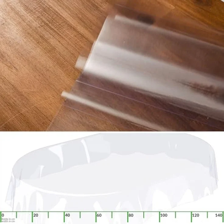 ANRO Tischdecke KLARA abwaschbar Tischfolie transparent Gartentischdecke 0,3mm (Einzelstück 1-tlg), wasserabweisend Durchsichtig Transparent Breite 140cm – Bild 3