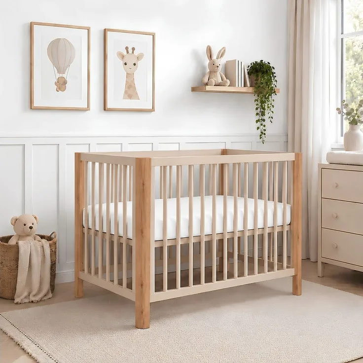 Baby-Delux Babybett Lio Schutzgitter umbaubar, Kinderbett Gittebett 60x120 Barriere Matratze