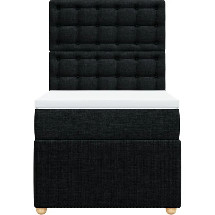 vidaXL Boxspringbett mit Matratze Schwarz 90x200 cm Stoff 3294255 – Bild 6