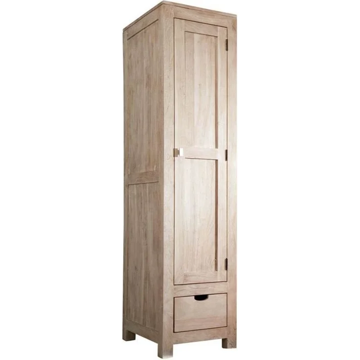 Schrank Akazie 48x60x200 white stone getüncht NATURE WHITE #98 – Bild 1