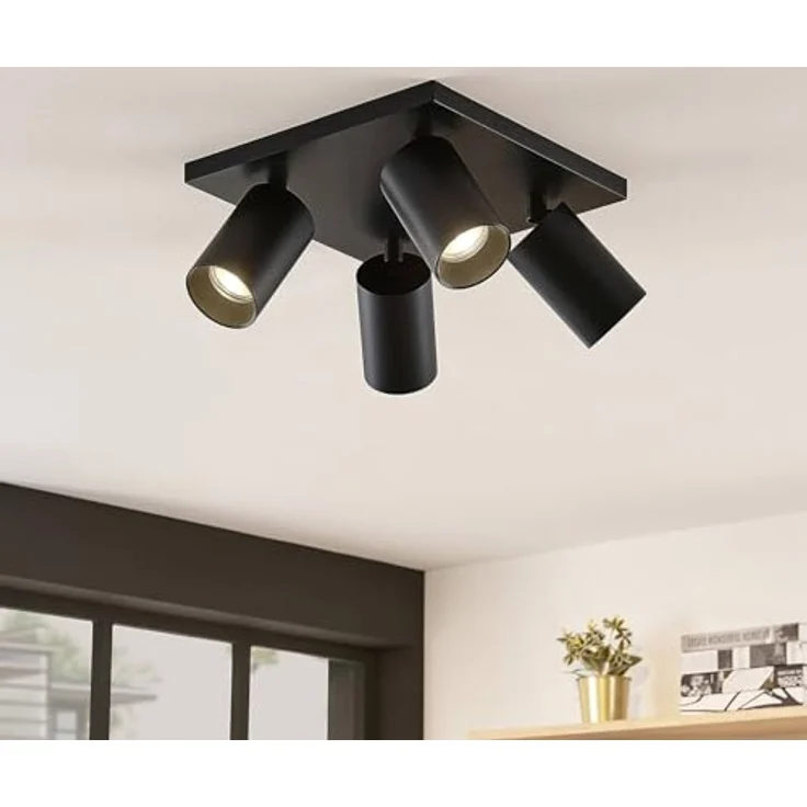 Arcchio Strahler Brinja, 4-flammige Deckenlampe in Schwarz aus Aluminium, GU10, modern, Flurleuchte – Bild 3