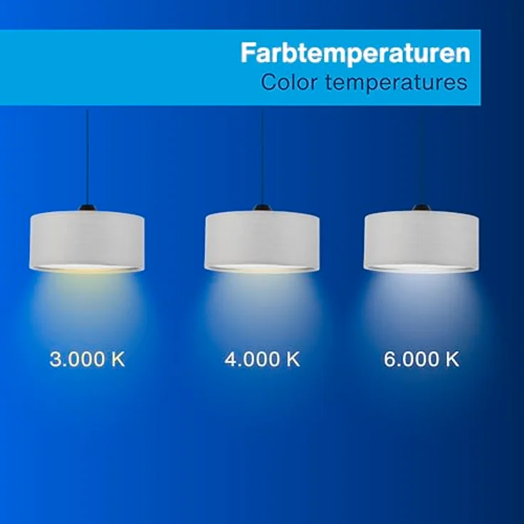 REV Pendelleuchte Akku - 120lm dimmbar 3 Farben, Timer 1-4h, höhenverstellbar (18-123cm), Hängeleuchte Wohnzimmer, Fernbedienung, Stoffschirm, beige – Bild 4