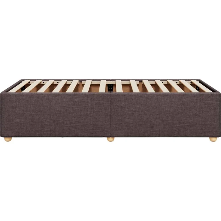 vidaXL Bettgestell ohne Matratze Dunkelbraun 100x200 cm Stoff 3284711 – Bild 5