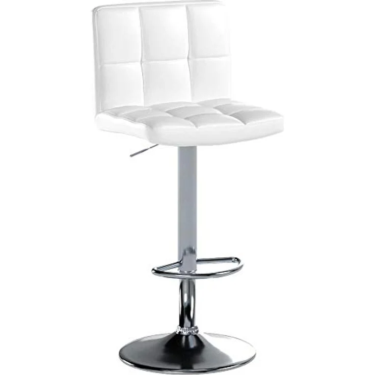 Songmics 2er-Set Barhocker mit Lehne und robustem, weiß, 38 x 44,5 x 115 cm, PU – Bild 6