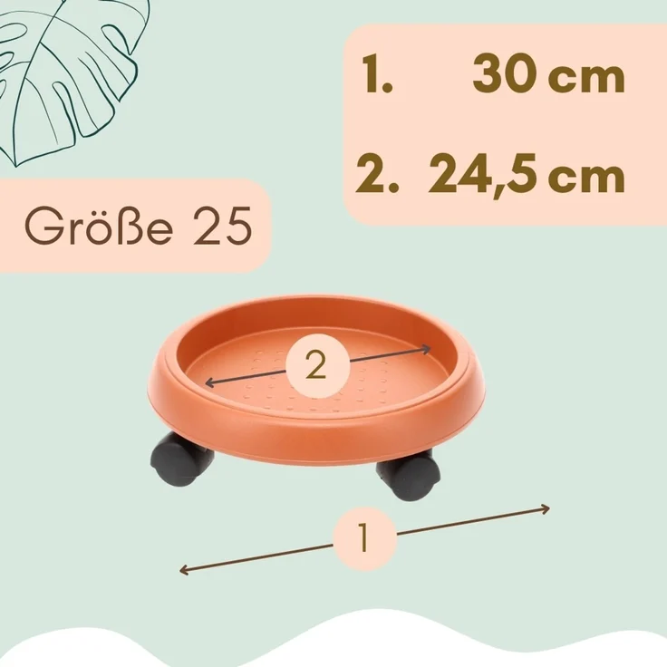 Pflanzenroller Rund Rollbrett Pflanzen Untersetzer Blumenroller Outdoor Pflanzenuntersetzer Blumentopf Untersetzer mit Rollen Pflanzenroller Rund 25 cm – Bild 2