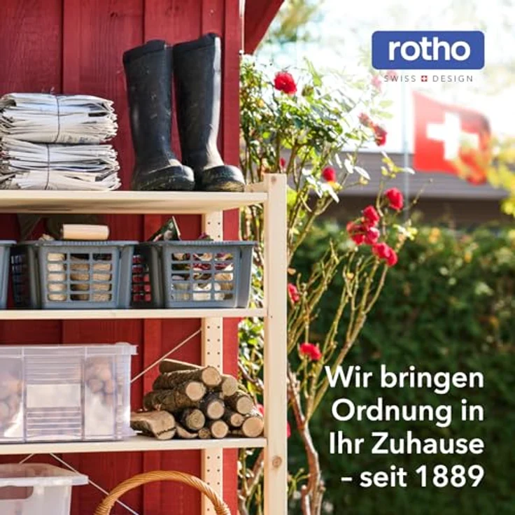 ROTHO Biomülleimer Albula 2er-Set Komposteimer 6l – kompakte Müllbehälter ideal für Küche, Stapelbar, mit Griff & Deckel – 6 l Recycling-Set für jeden Raum – Bild 11