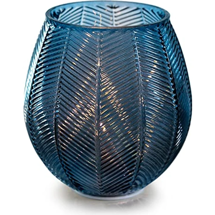 AmeliaHome LED Deko Glas Leuchten Stimmungsbeleuchtung aus Glas Murcia Blau – Bild 1