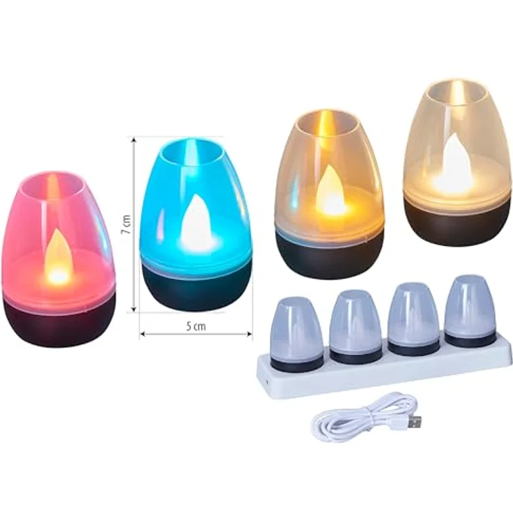 Northpoint LED Dekolicht LED Akku Lounge Lights Kabellos für Innen und Außen RGBW Flackereffekt – Bild 3