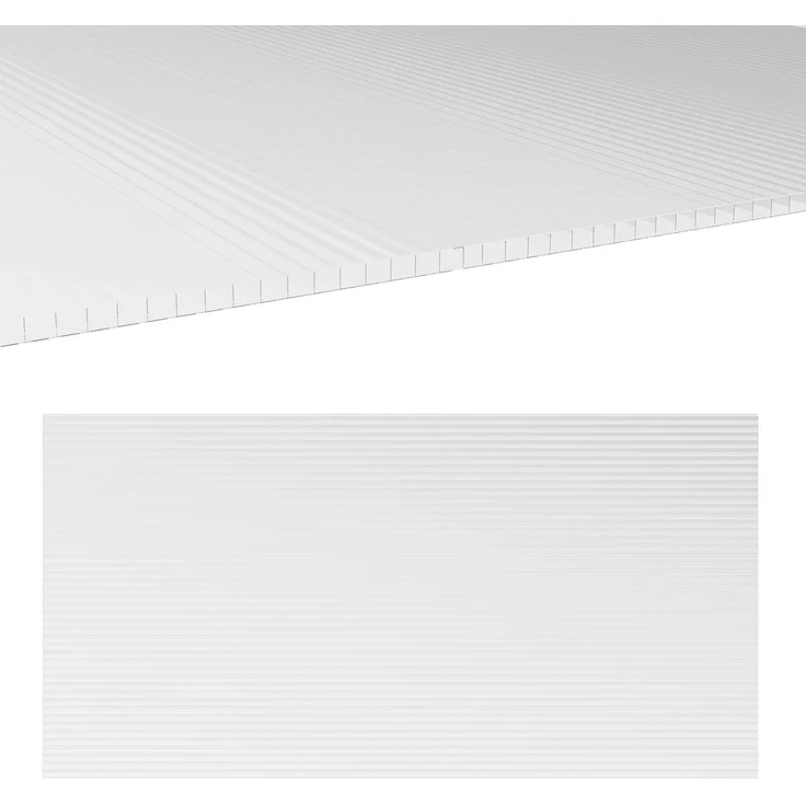 Wohnora-10 Polycarbonat-Wabenplatten, 4 mm, UV-beständig, Doppelwaben-Gewächshausplatte, 120x60 cm, transparent,H 04cm x T 1320cm x B 600cm – Bild 4