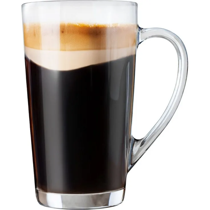 KONZEPT Latte-Macchiato-Tasse Latte Macchiato Gläser Set mit Henkel, Set Kaffeegläser 350 ml, 12-tlg, 6/12-er Set aus transparentem Glas
