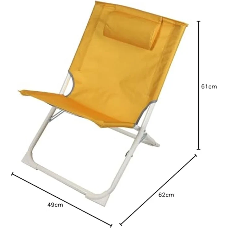 Sunnydays Campingstuhl klappbarer Strandstuhl mit Kissen Klappstuhl, Faltstuhl – Bild 2