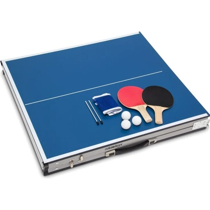 Klappbare Tischtennisplatte, Stahl blau, 150 x 67 x 71 cm – Bild 3