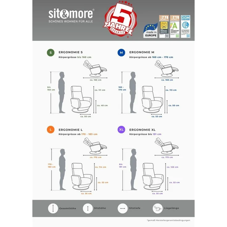 sit&more TV-Sessel Kobra, manuelle Relaxfunktion – Bild 3