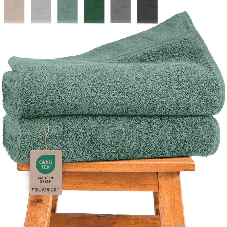 Hausfelder Handtücher Premium Duschtuch 2er Set (Hellgrün, 2 Duschtücher 70x140 cm), (Set, 2-St), 100% Baumwolle, weich, saugfähig, Uni-Farben – Bild 5