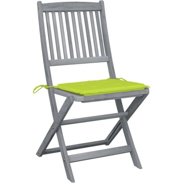 vidaXL Klappbare Gartenstühle 6 Stk. mit Sitzkissen Massivholz Akazie 3065445